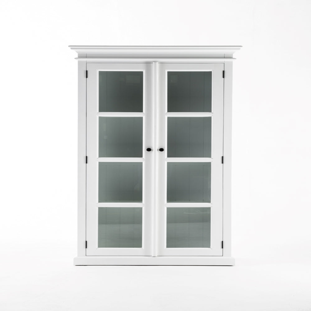 Halifax Solid Timber Double Vitrine - Classic White - Notbrand