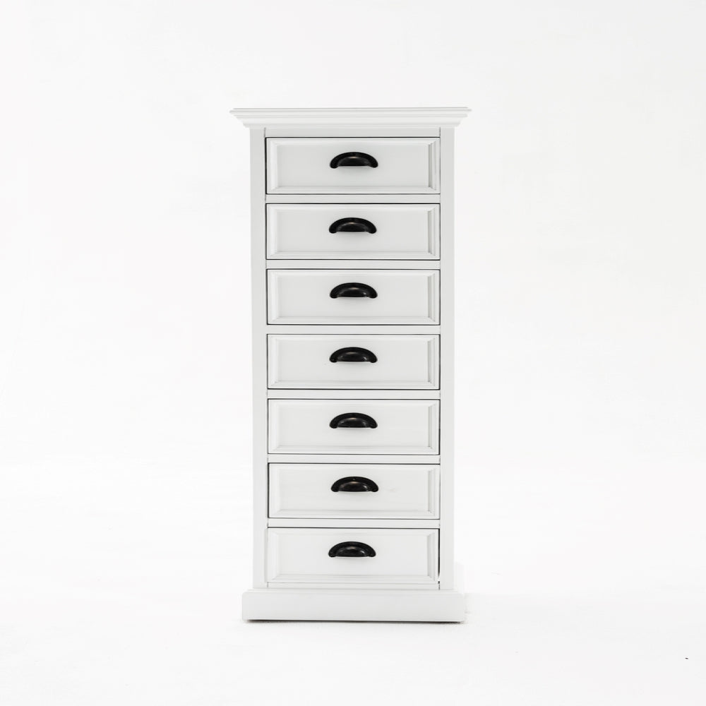 Halifax Solid Timber Storage Tower with Drawers - Classic White - Notbrand
