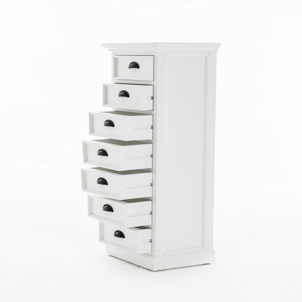 Halifax Solid Timber Storage Tower with Drawers - Classic White - Notbrand