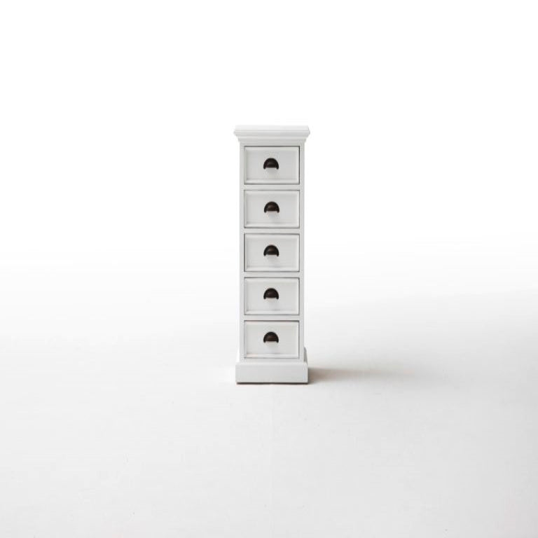 Halifax Solid Timber 5 Drawers Storage Unit - Classic White - Notbrand