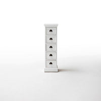Halifax Solid Timber 5 Drawers Storage Unit - Classic White - Notbrand