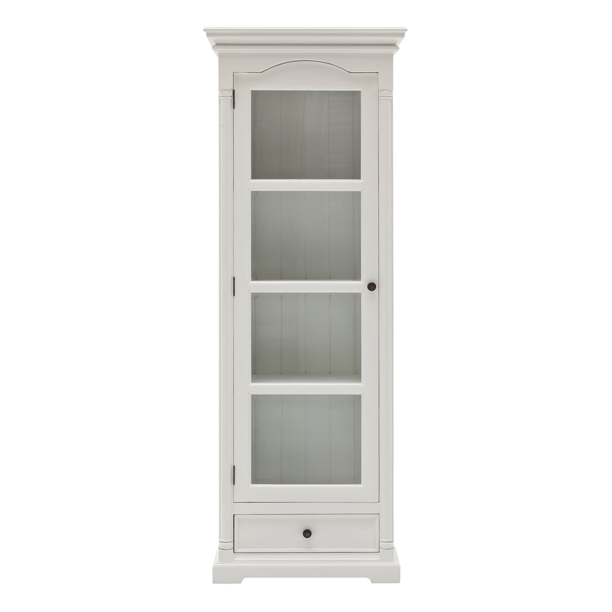 Provence Timber Glass Cabinet - Classic White - Notbrand