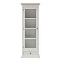 Provence Timber Glass Cabinet - Classic White - Notbrand