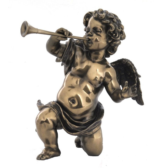 Cherubs Blowing Trumpet Bronze Figurine - Notbrand