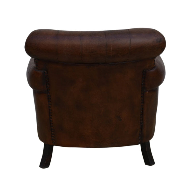 Chocolate Leather Armchair - Notbrand
