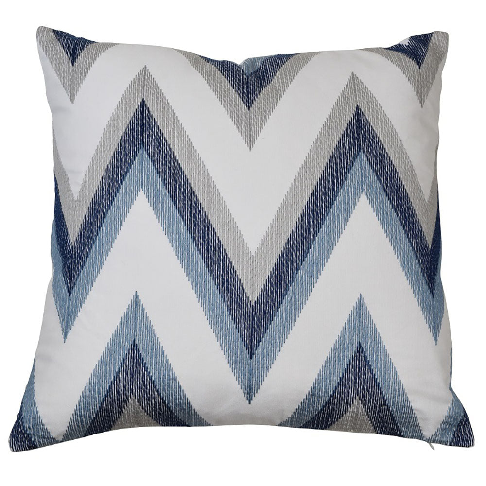 Claremont Embroidered Cushion - Blue - Notbrand