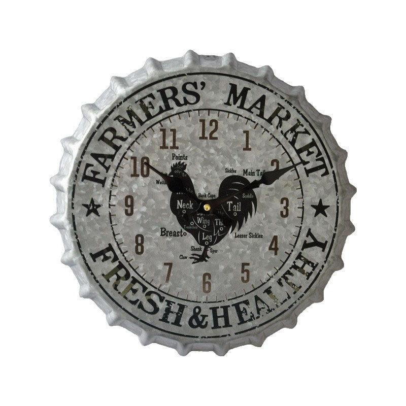 Farmers Market Metal Wall Clock - Notbrand