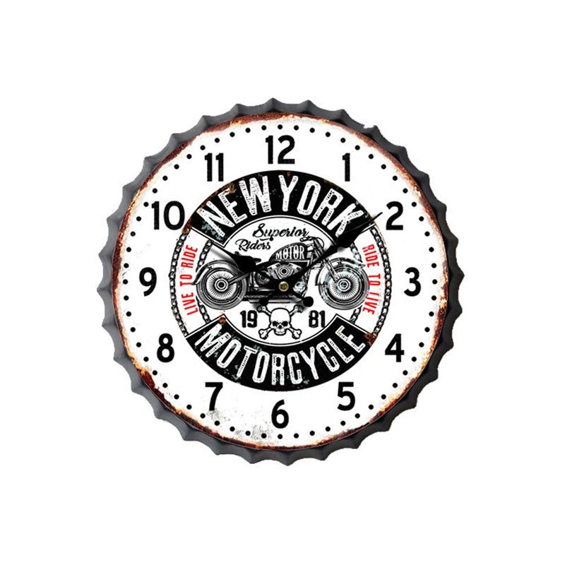 New York Motorcycle Metal Wall Clock - Notbrand