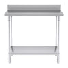 Stainless Steel Kitchen Bench Table With Backsplash - 100*70*85cm - Notbrand