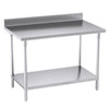 Stainless Steel Kitchen Bench Table With Backsplash - 120*70*85cm - Notbrand
