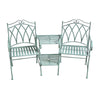 Set of 3 Sage Wrought Iron Companion Chairs & Table - Notbrand