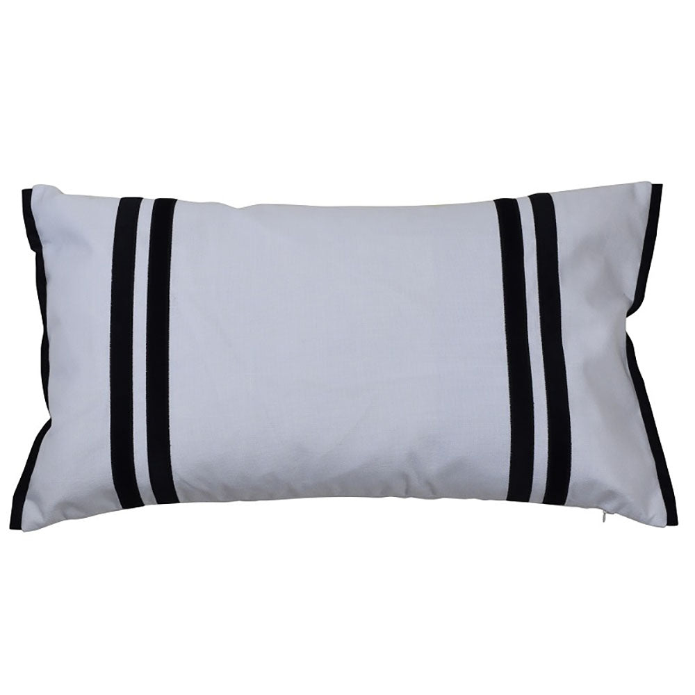 Cottesloe Cotton and Velvet Cushion - Black - Notbrand