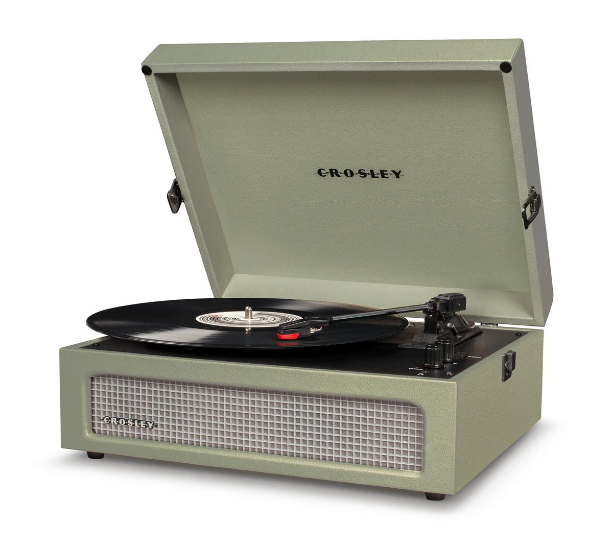Crosley Voyager Bluetooth Portable Turntable & Record Storage Crate - Sage - Notbrand