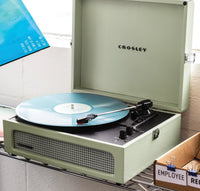 Crosley Voyager Bluetooth Portable Turntable & Record Storage Crate - Sage - Notbrand