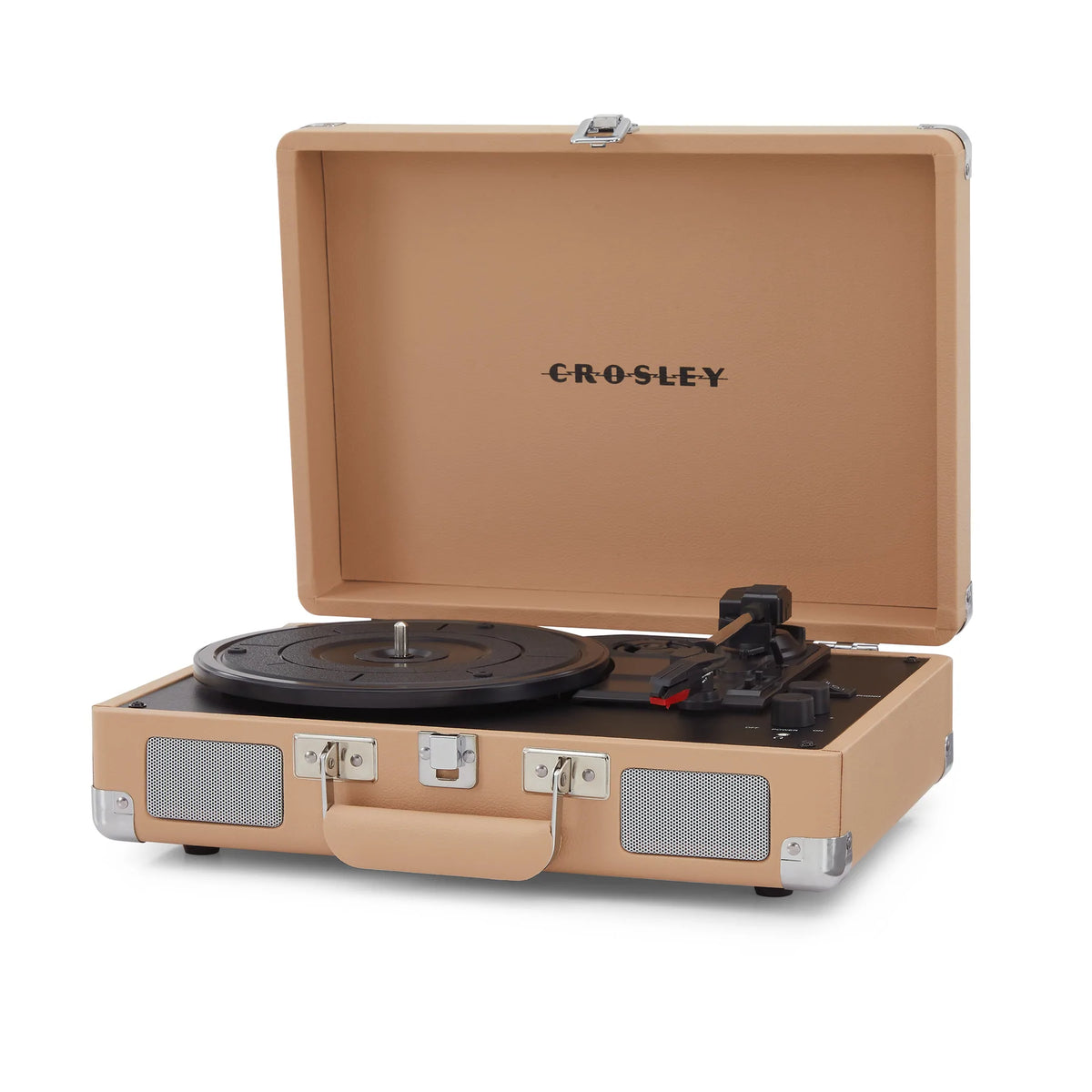 Crosley Cruiser Bluetooth Portable Turntable - Light Tan & Crosley SOHO Stand Bundle - Notbrand