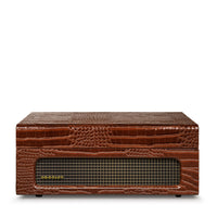Crosley Voyager Bluetooth Portable Turntable with Bundled HolySmoke Retro Speaker - Brown Croc - Notbrand