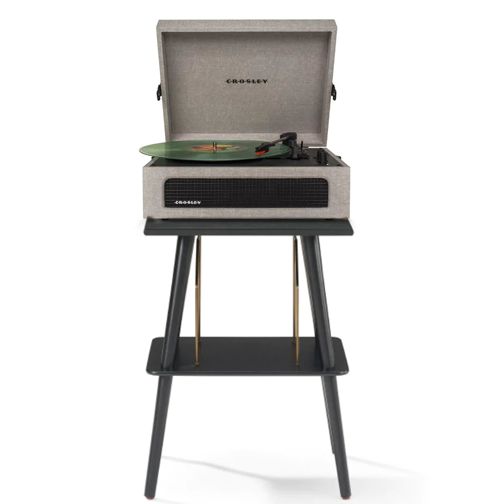 Crosley Voyager Bluetooth Portable Turntable & Entertainment Stand Bundle - Grey - Notbrand