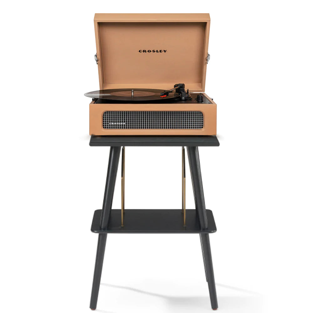Crosley Voyager Bluetooth Portable Turntable & Entertainment Stand Bundle - Tan - Notbrand