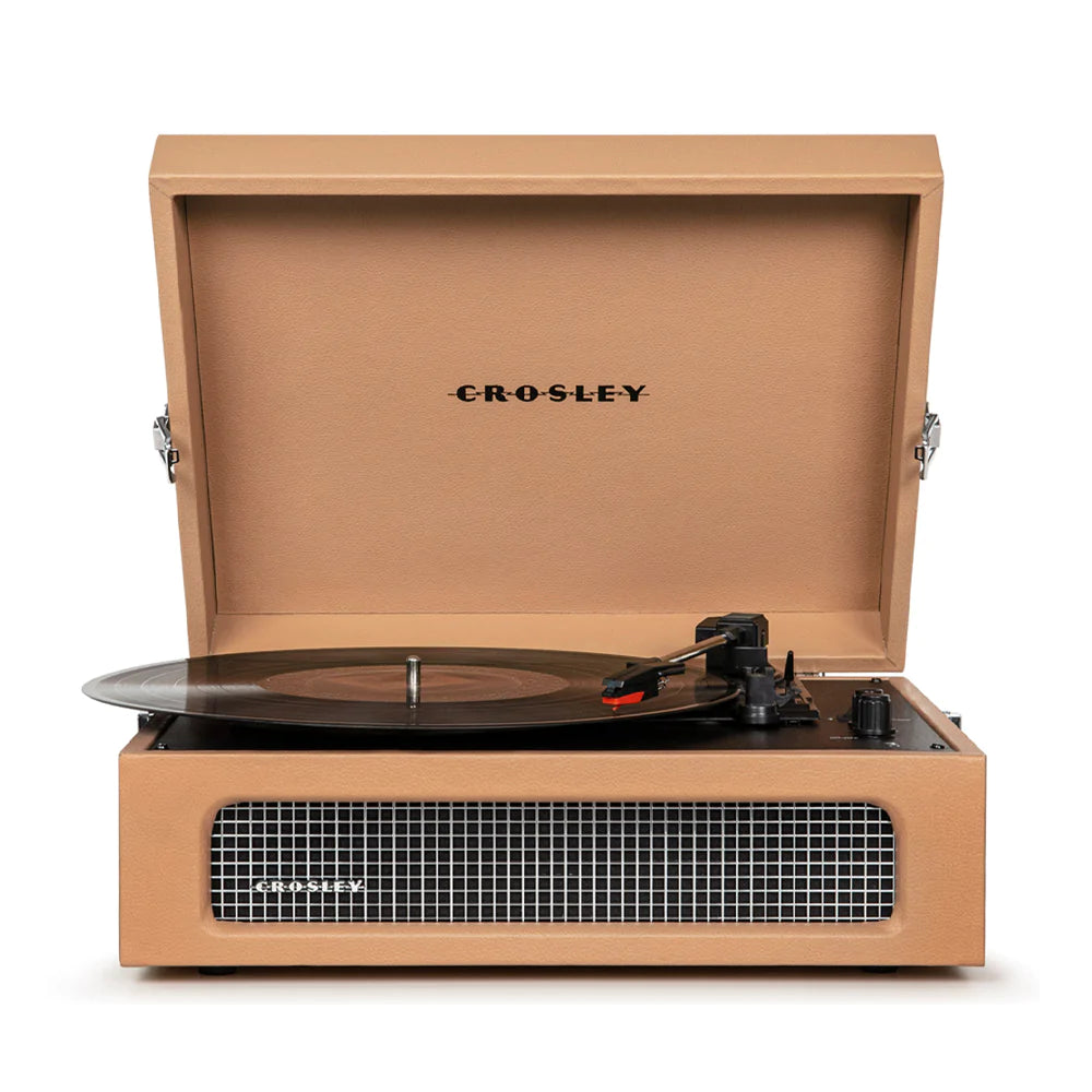 Crosley Voyager Bluetooth Portable Turntable & Entertainment Stand Bundle - Tan - Notbrand