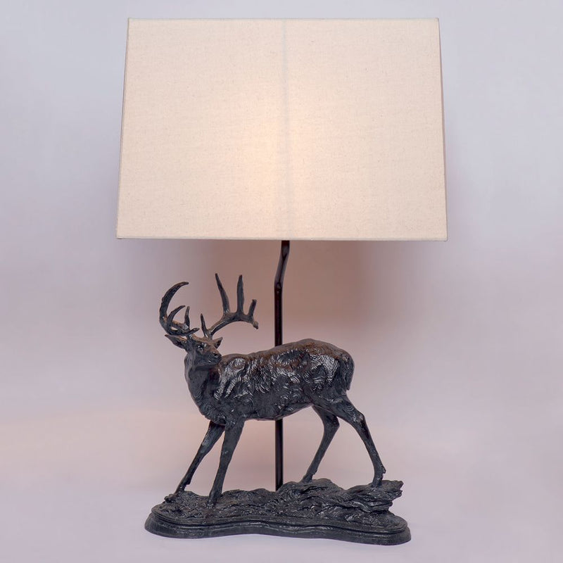 Calgary Stag Shaped Table Lamp - White shade - Notbrand