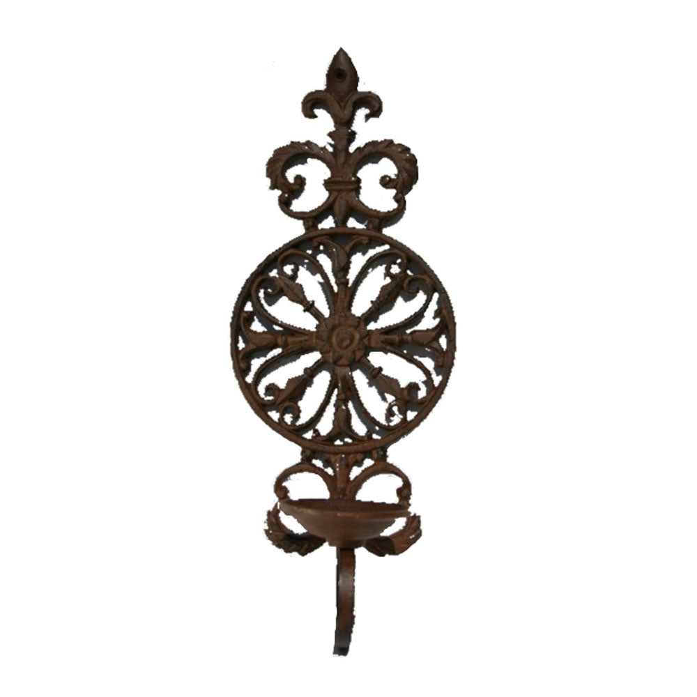 Edwardian Cast Iron Wall Mount Candle Holder - Antique Rust - Notbrand