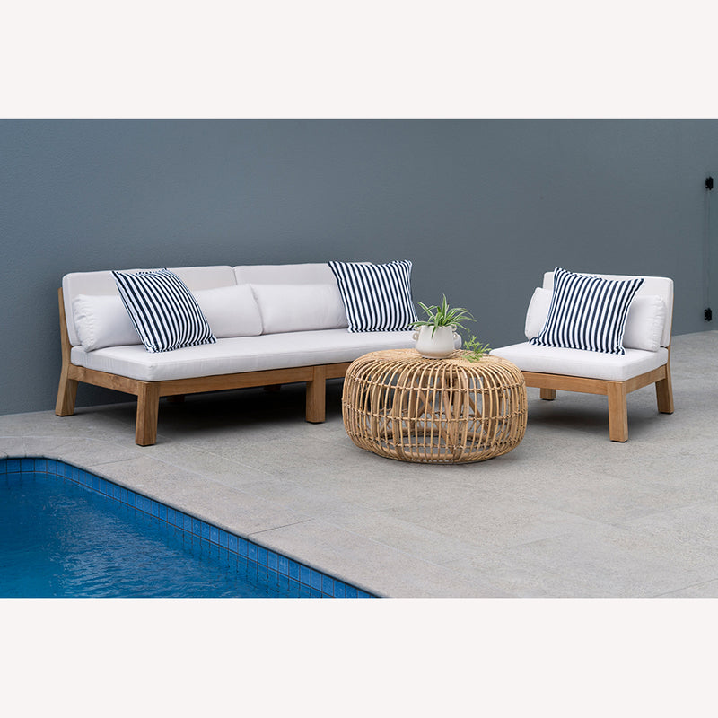 Carney Rattan Coffee Table in Natural - 125cm - Notbrand