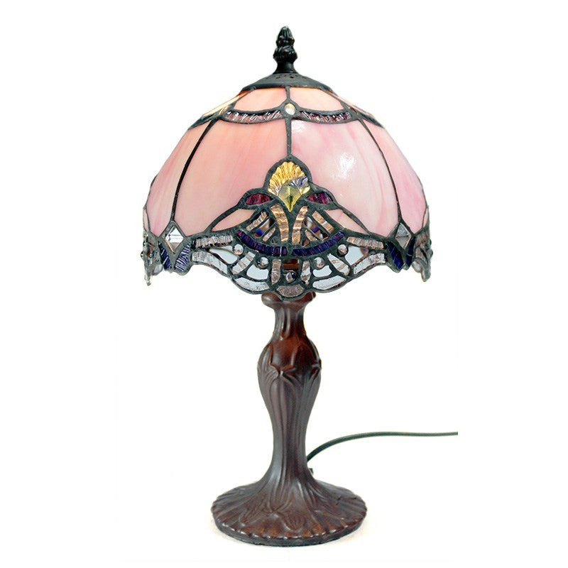 Memphis Tiffany Style Table Lamp In Blush Shade - Small - Notbrand