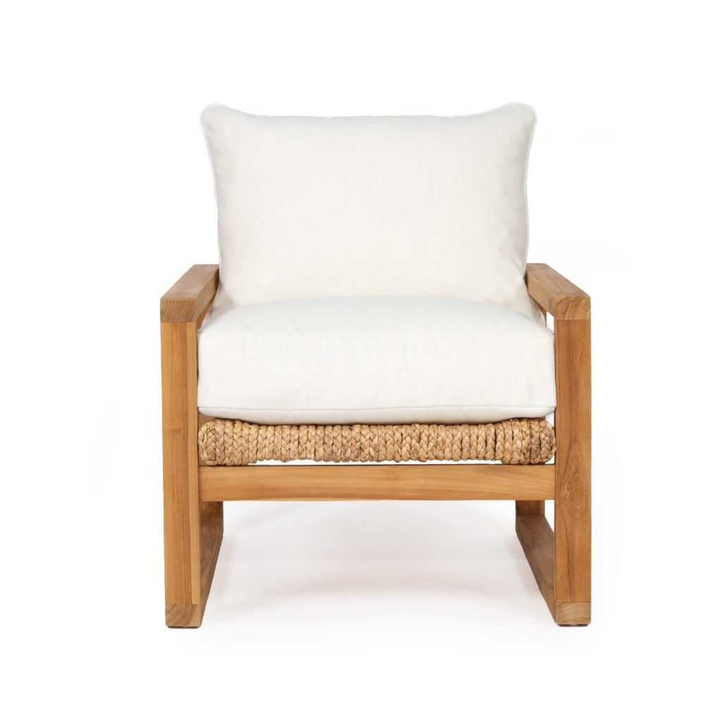 Saffron Armchair in Natural - White Fabric - Notbrand