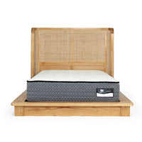 Malakai Timber and Rattan Bed – Double Size - Notbrand