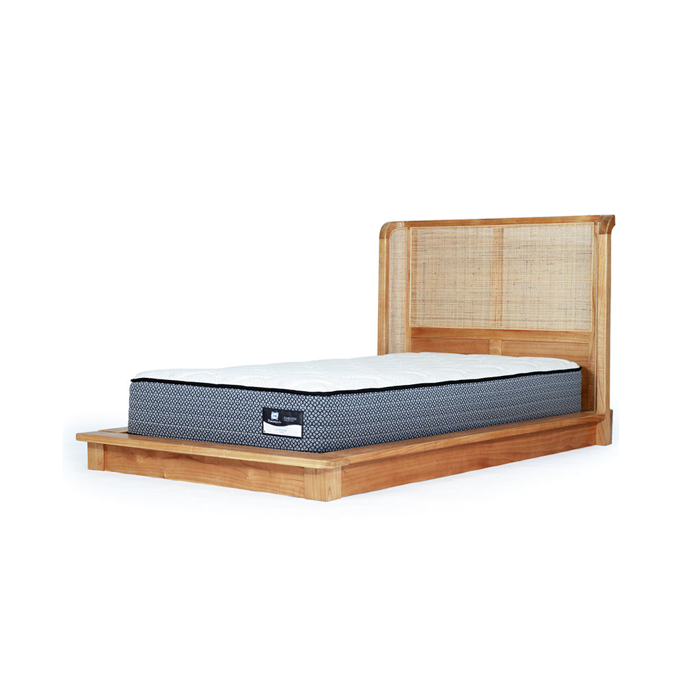 Malakai Timber and Rattan Bed – King Single Size - Notbrand