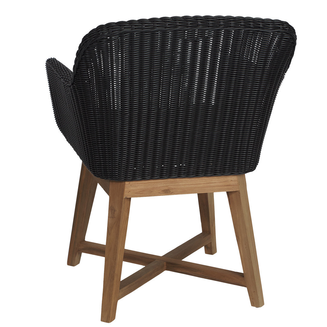 Catalina Outdoor Recycled Teak Chair - Black - Notbrand