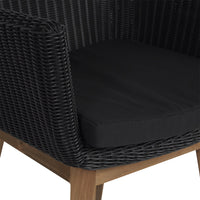 Catalina Outdoor Recycled Teak Chair - Black - Notbrand
