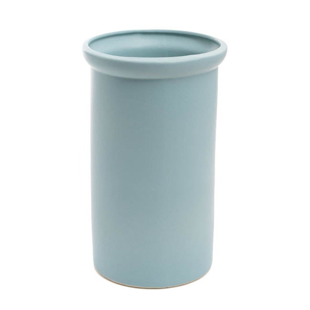 Set of 3 Aphrodite Ceramic Cylinder Vase - Matte Blue - Notbrand