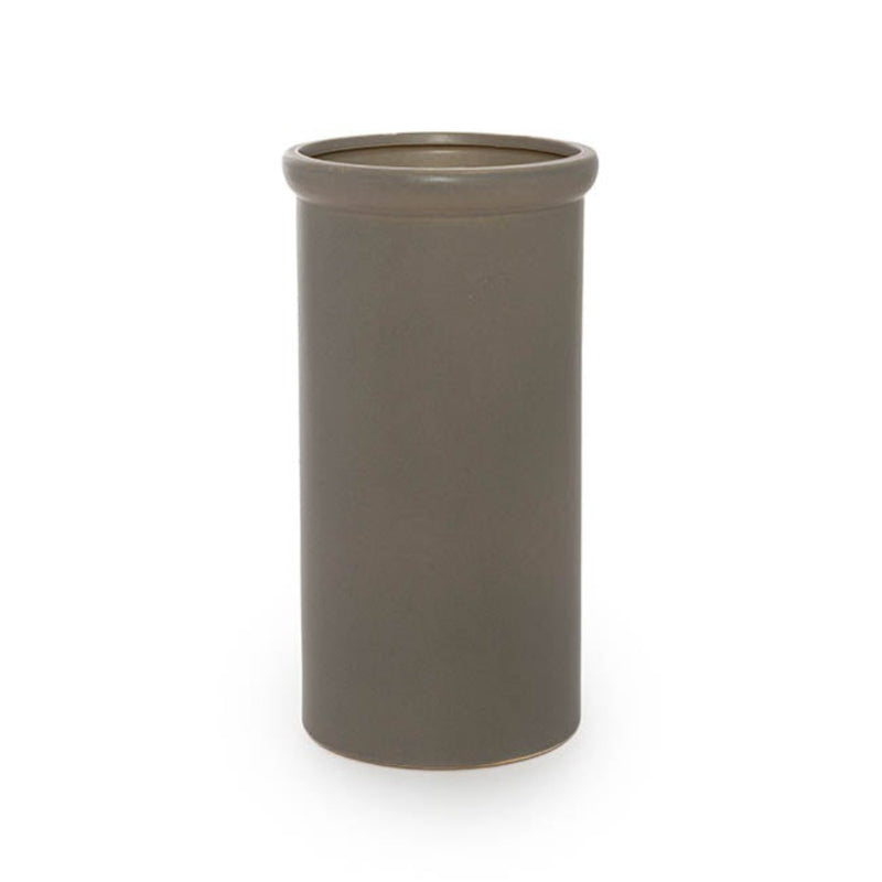 Set of 3 Aphrodite Ceramic Cylinder Vase - Matte Charcoal - Notbrand