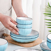 Ceramic Dinnerware Bowl Set in Blue - Set of 6 - Notbrand