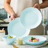 Ceramic Dinnerware Set With 6 Spoons in Light Blue - Set of 10 - Notbrand