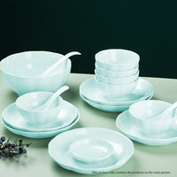 Ceramic Dinnerware Set With 4 Spoons in Light Blue - Set of 10 - Notbrand
