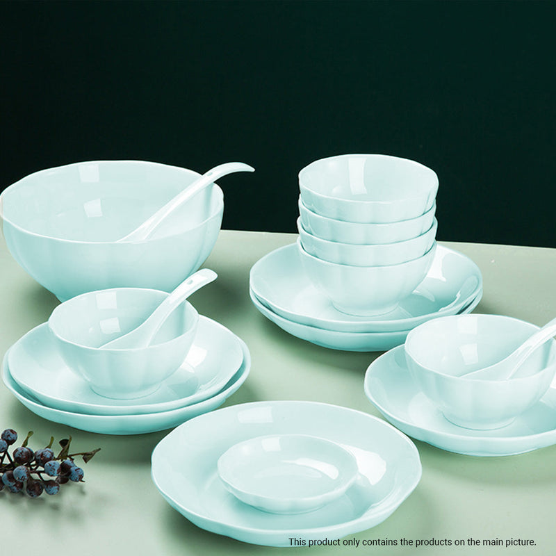 Ceramic Dinnerware Bowl Set in Light Blue - Set of 6 - Notbrand
