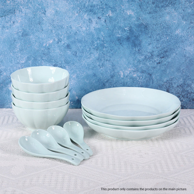 Ceramic Dinnerware Bowl Set in Light Blue - Set of 8 - Notbrand