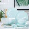 Ceramic Dinnerware Set With 6 Spoons in Light Blue - Set of 10 - Notbrand