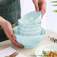Ceramic Dinnerware Bowl Set in Light Blue - Set of 5 - Notbrand