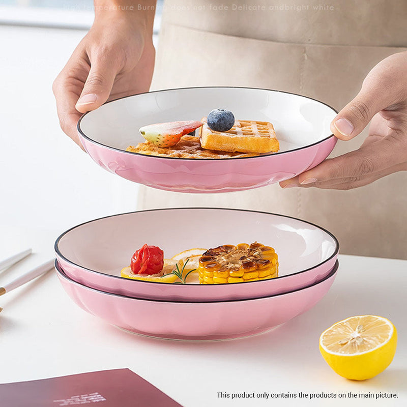 Ceramic Dinnerware Set With 6 Spoons in Pink - Set of 10 - Notbrand