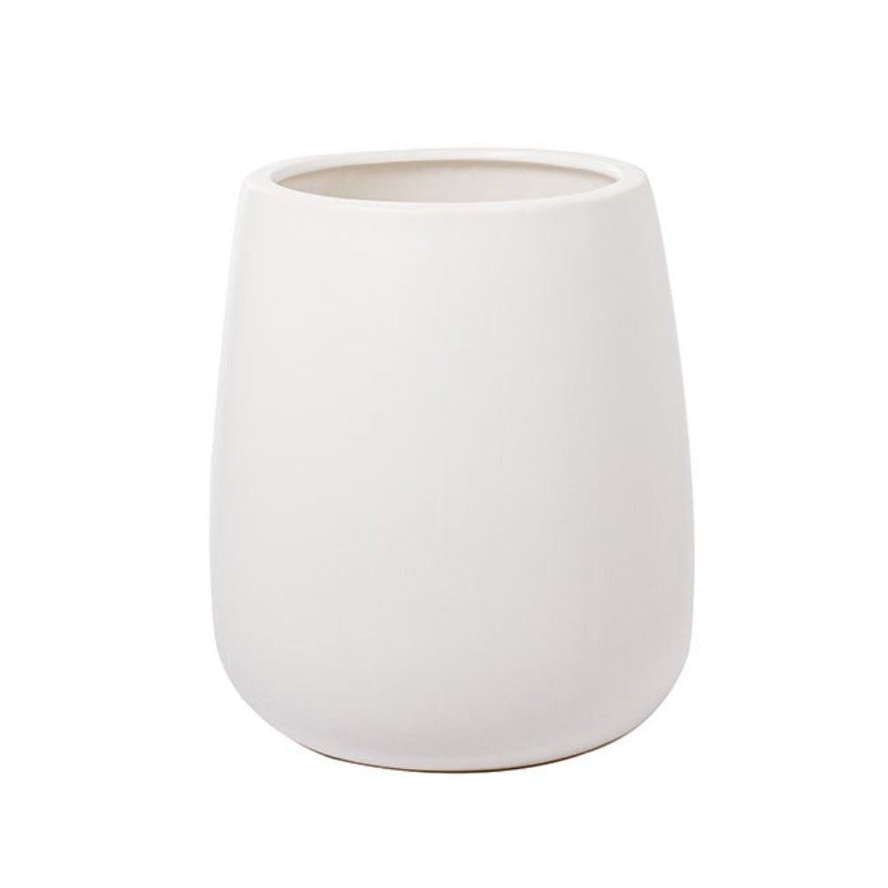 Ceramic Taron Belly Large Pot Matte White (24X25cmH) - Notbrand