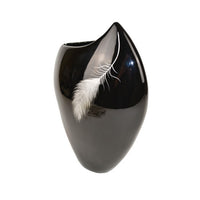 Abelia Black Feather Imprint Lacquer Vase - Notbrand