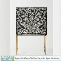 Charlotte Peacock Design Bone Inlay Bar Cabinet - Notbrand