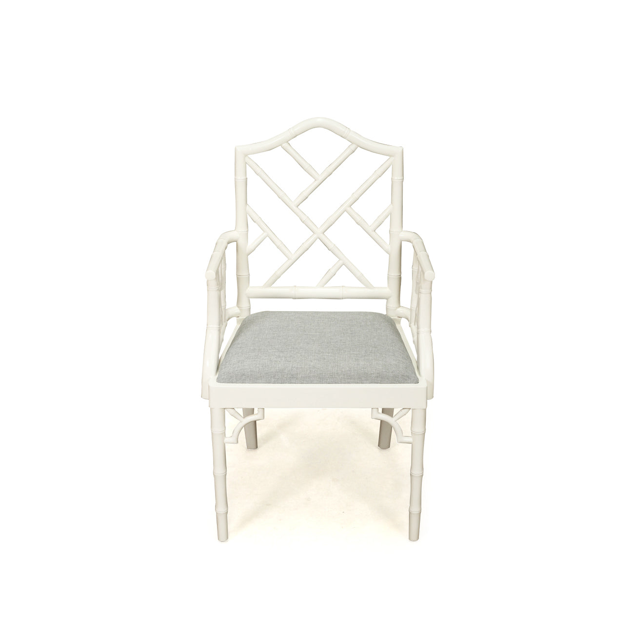 Paloma Chippendale Wooden Armchair - White - Notbrand