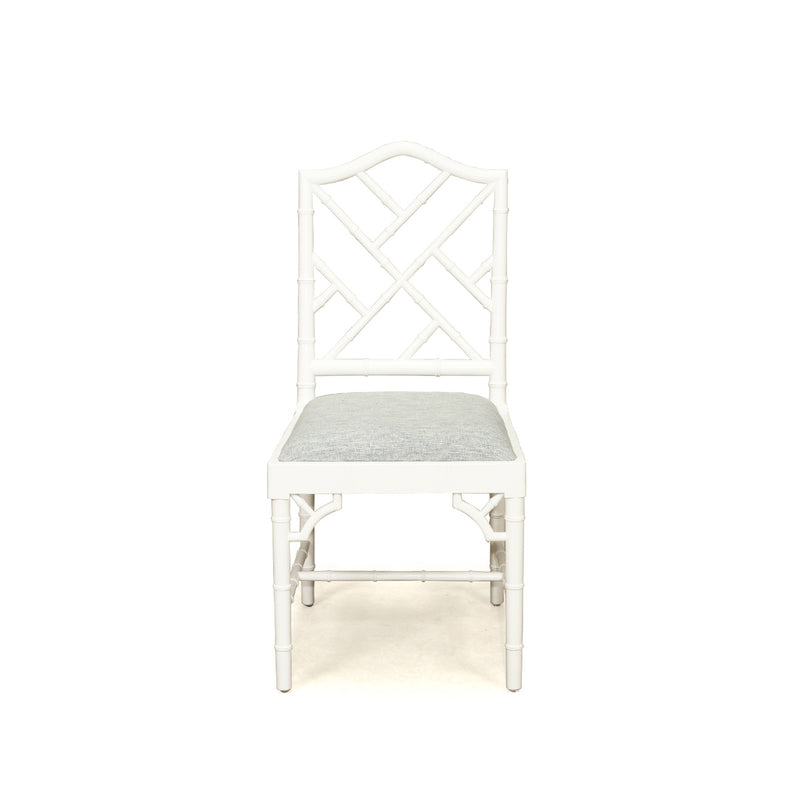 Paloma Dining Chair with Duck Egg Fabric – White - Notbrand