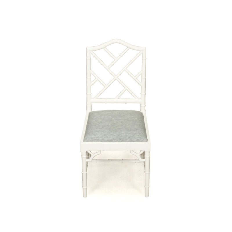 Paloma Dining Chair with Duck Egg Fabric – White - Notbrand