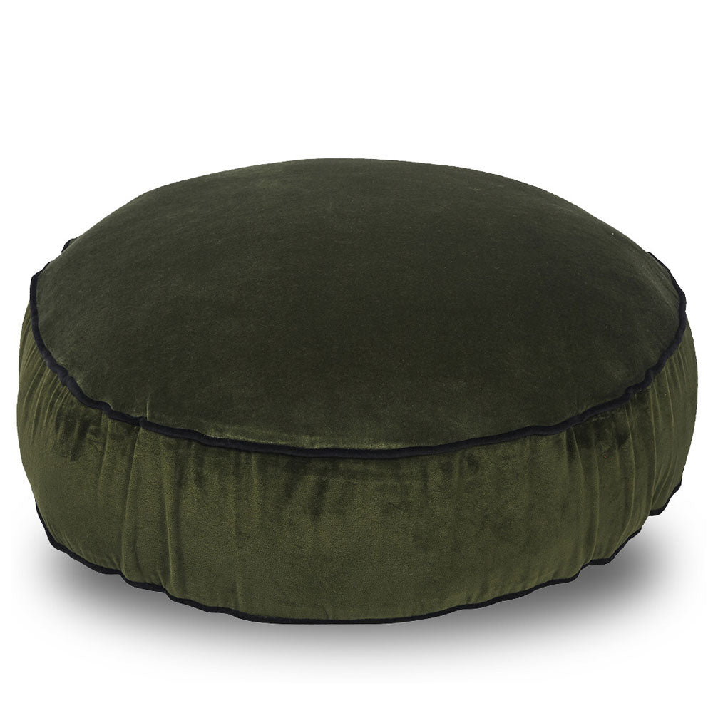 Classic Round Floor Cushion Pine Velvet - Notbrand