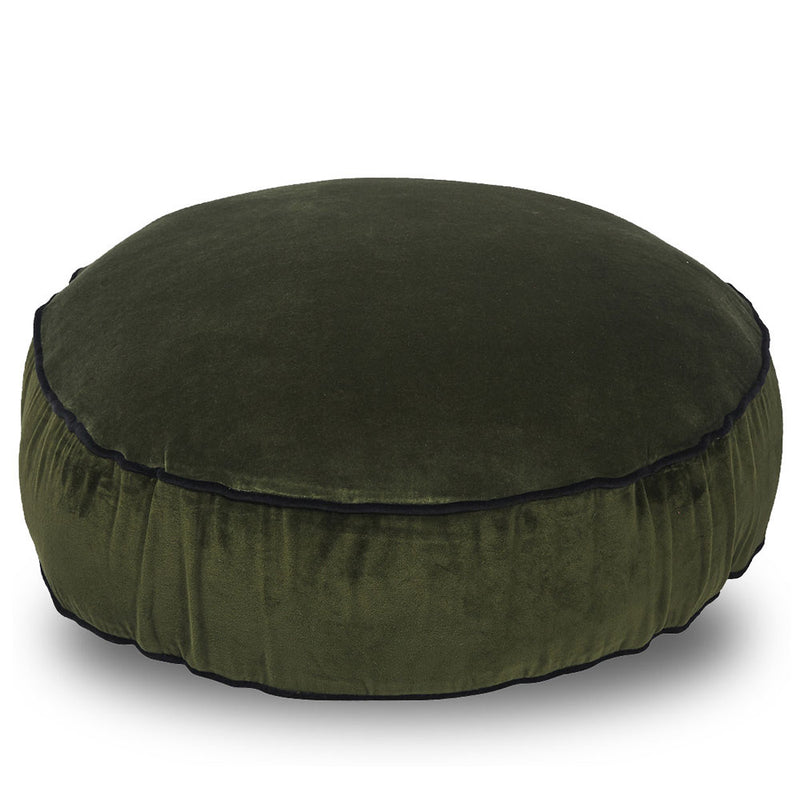 Classic Round Floor Cushion Pine Velvet - Notbrand